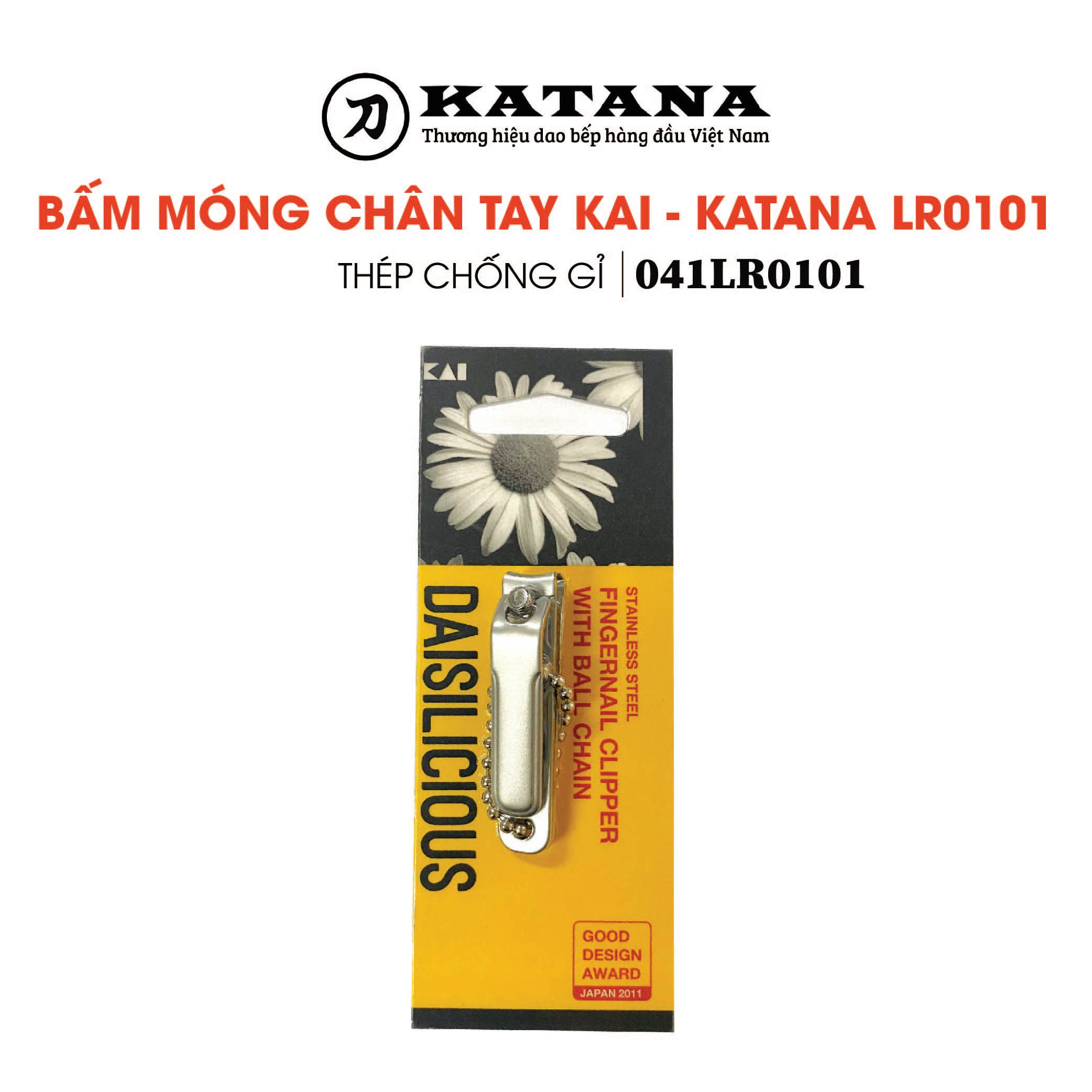Bấm móng chân tay thép nhám không gỉ KAI thương hiệu Nhật Bản - KATANA LR0101