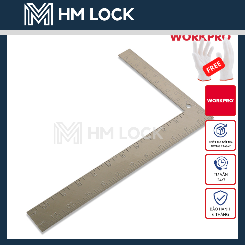 THƯỚC THÉP ĐO GÓC VUÔNG 200*300, 400*600MM Workpro - WP264008 - WP264009