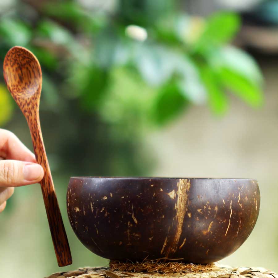 Wooden coconut spoon (size ~17x3 (cm))