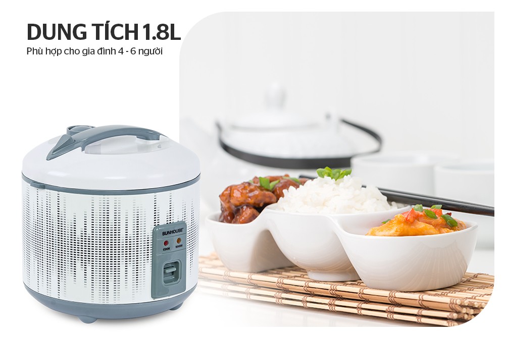 🍚🍚[Sunhouse Chính Hãng] Nồi Cơm Điện Sunhouse SHD8601🍚🍚