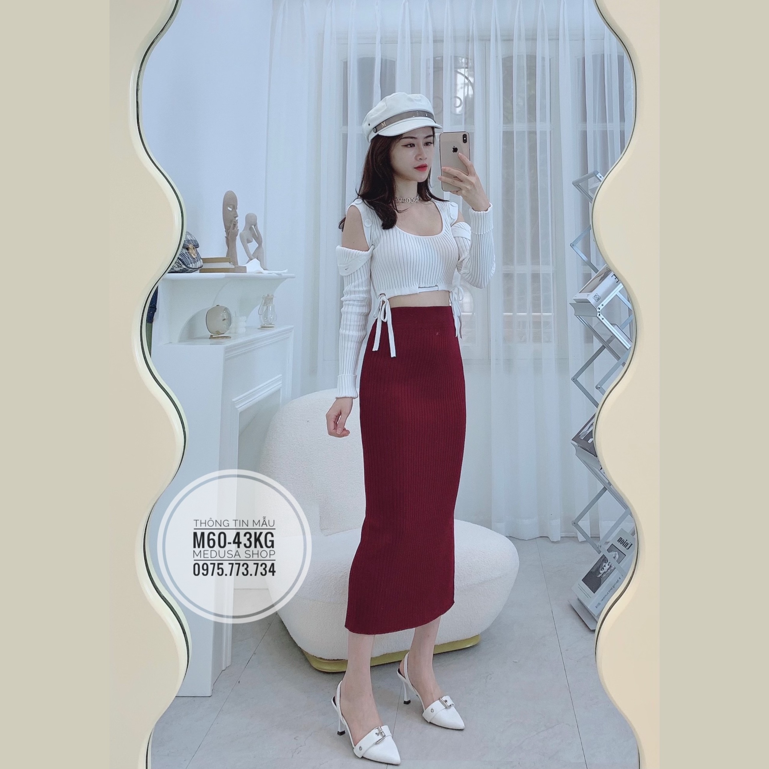 CHÂN VÁY LEN DÀI XẺ SAU CHẤT DÀY DẶN CÓ SẴN