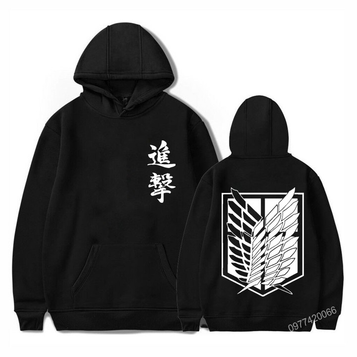 Áo attack on titan, áo hoodie đội trinh sát trong attack on titan phản quang