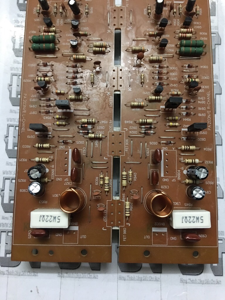Board công suất amply 4 sò dùng mosfet