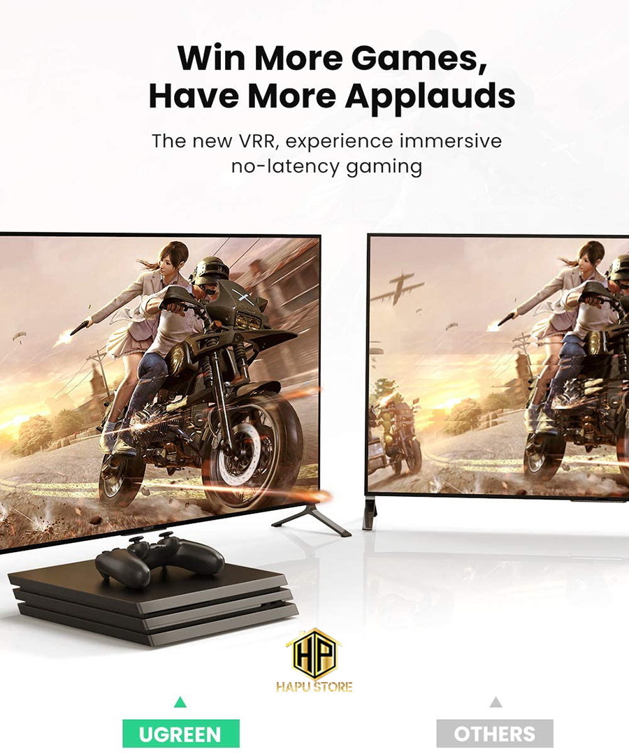 Cáp HDMI 2.1 Ugreen cao cấp độ phân giải 8K/60Hz - Hapustore