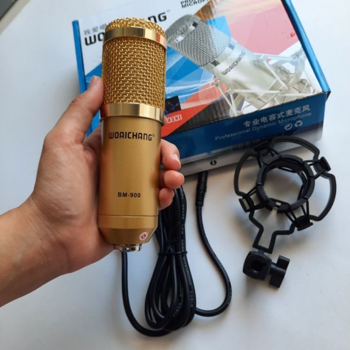 Combo Thu Âm Livestream Sound Card K300 Và Mic Thu Âm BM900, Chuyên Thu Âm, Livestream, Karaoke Online – Livestream Được 3 Điện Thoại, Khử Tiếng Ồn, Tạp Âm, Độ Nhạy Mic Tốt, Kết Nối Bluetooth