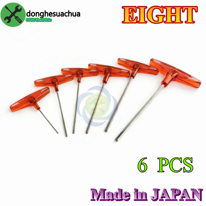 Bộ lục giác chữ T Eight Japan 6 cây (2mm-6mm) Eight 018-2060