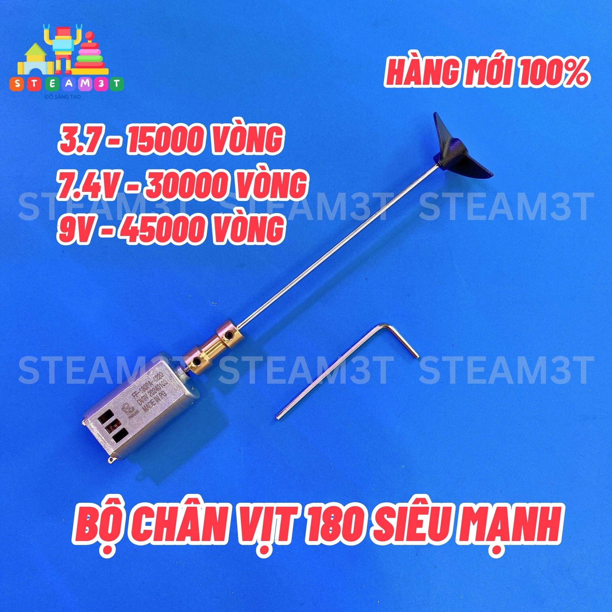[HCM]Bộ motor 180 kèm chân vit điện áp 3V trục 100mm chân vịt nhựa 30mm DIY chế tàu thuyền mini - LK0150