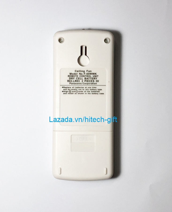 Remote Quạt Máy Panasonic Điều Khiển Quạt Trần 5 Cánh Kèm Pin AAA