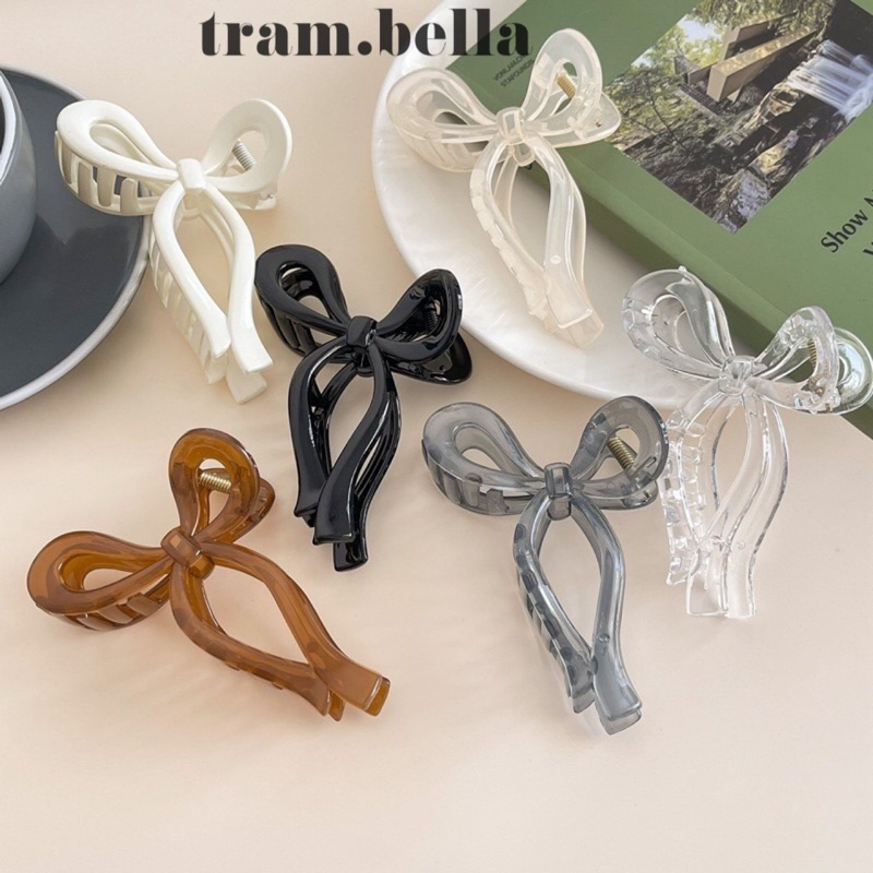 Kẹp tóc càng cua nơ cỡ lớn tram.bella