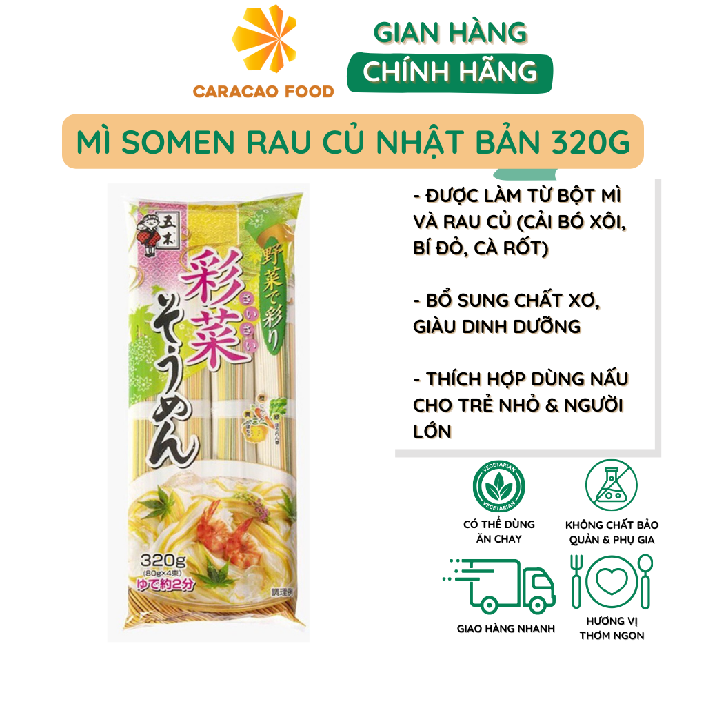 Mì Somen rau củ Nhật Bản 320g