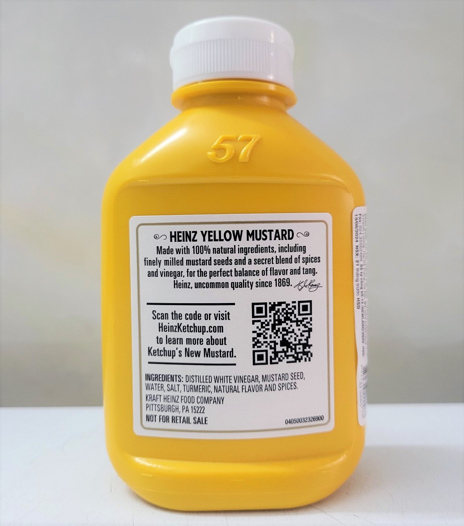 [Chai 255g] MÙ TẠT VÀNG [USA] HEINZ Yellow Mustard
