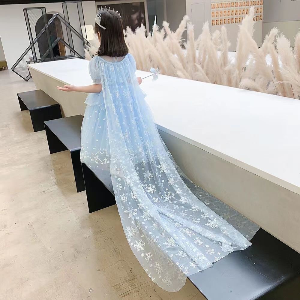 Đầm elsa bé gái tà dài cho bé từ 3 - 8 tuổi