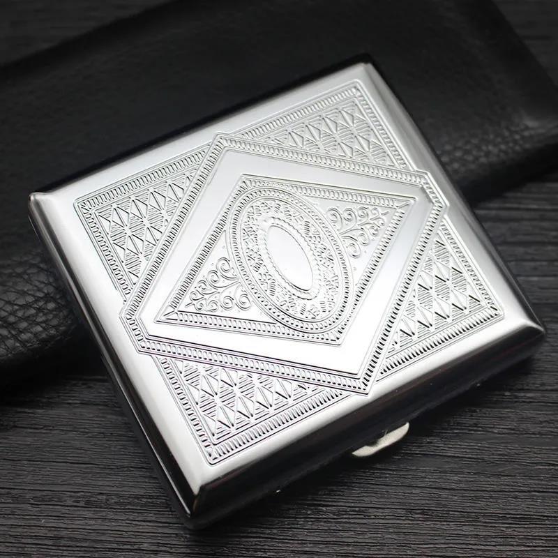 Hộp đựng thuốc lá hộp đựng thuốc lá da cuộn tay 20 gói kim loại đơn giản hộp thuốc lá tiện dụng kẹp thuốc lá quà tặng nam
