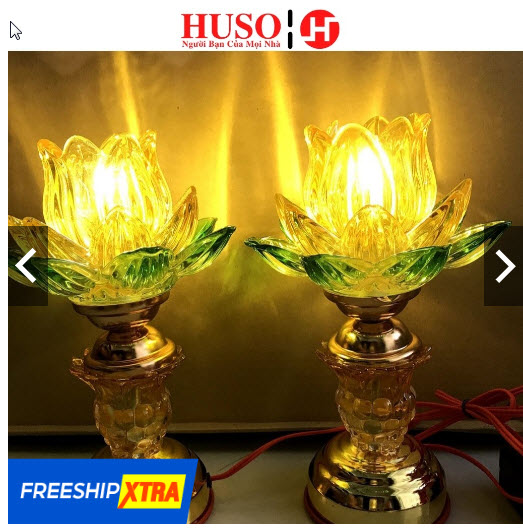 Đôi đèn thờ thủy tinh 3 lớp, đèn thờ cúng cao 20cm
