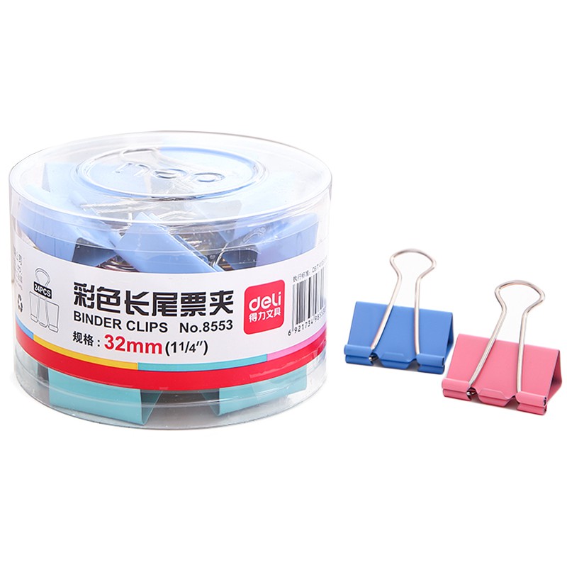 Kẹp bướm màu 32mm Deli - 8553
