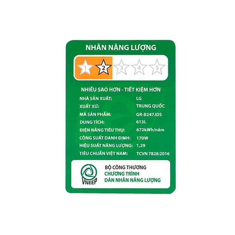 TU LANH INVERTER 613 LIT GR-B247JDS- GiaoTphcm
