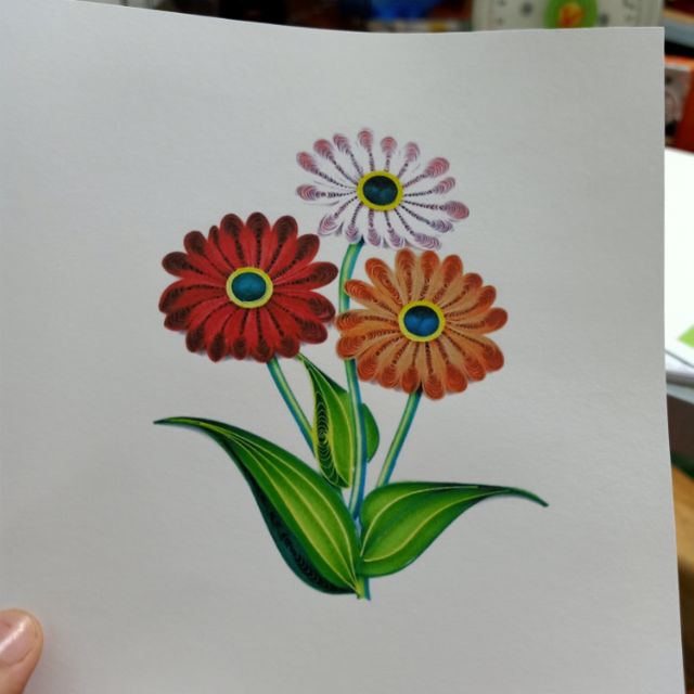 Nền thiệp quilling in sẵn