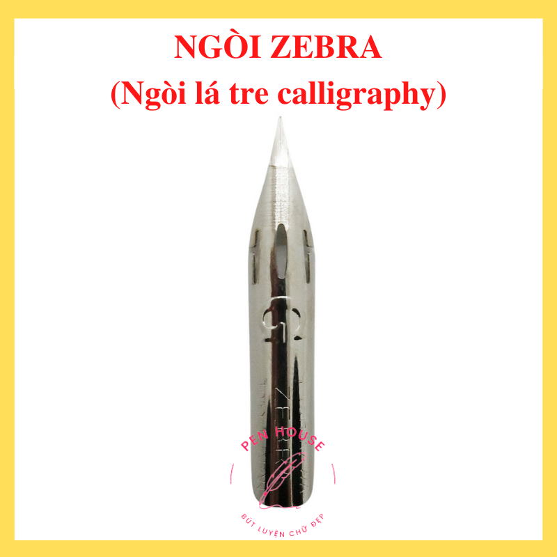 Ngòi Zebra gắn bút ngòi lá tre, quản chéo
