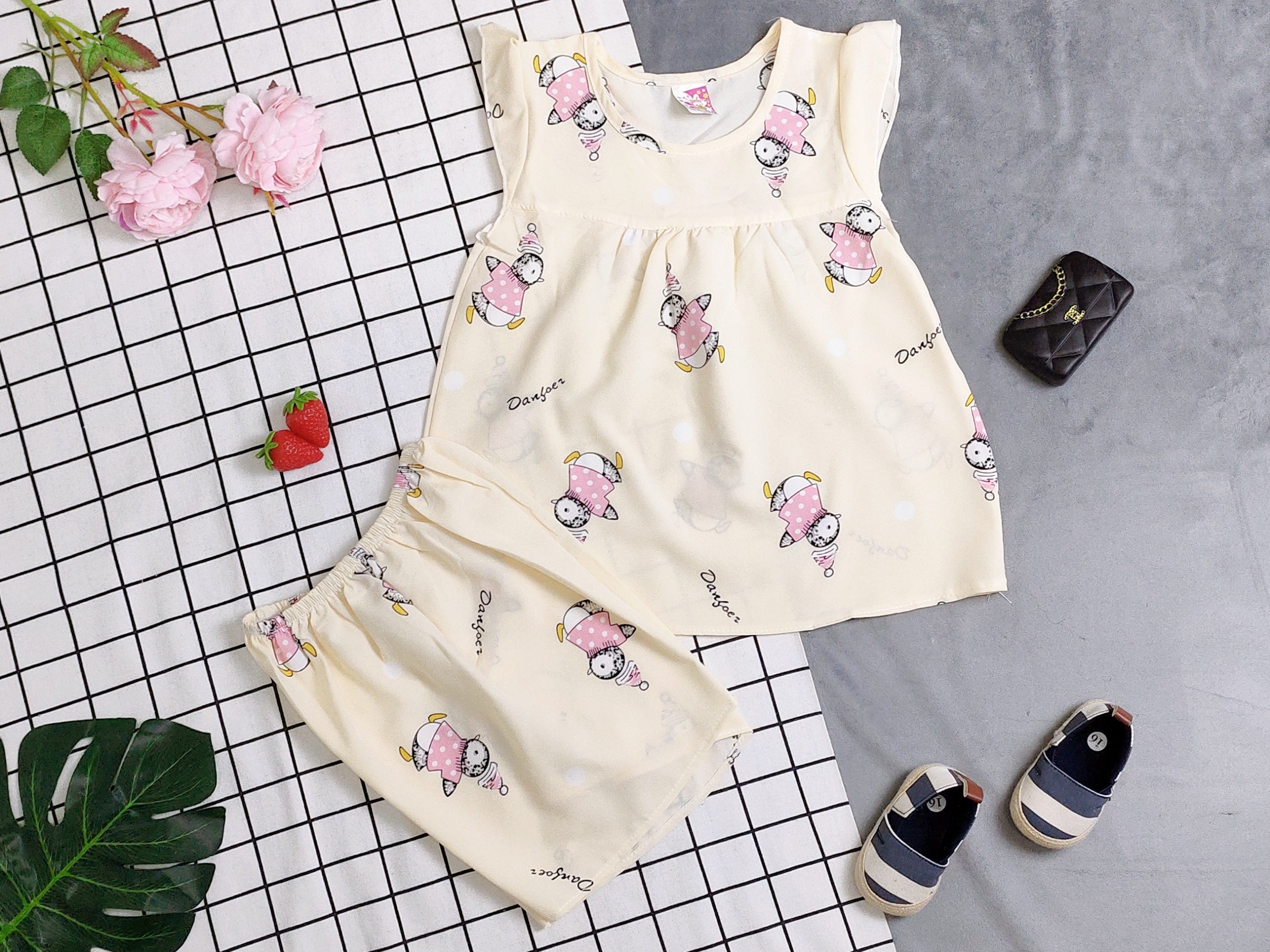 Bộ Lụa Tay Cánh Tiên Bé (14-18kg)