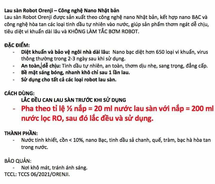 NƯỚC LAU SÀN TINH DẦU SẢ CHANH 3.8L ( dùng được cho cả robot lau sàn)