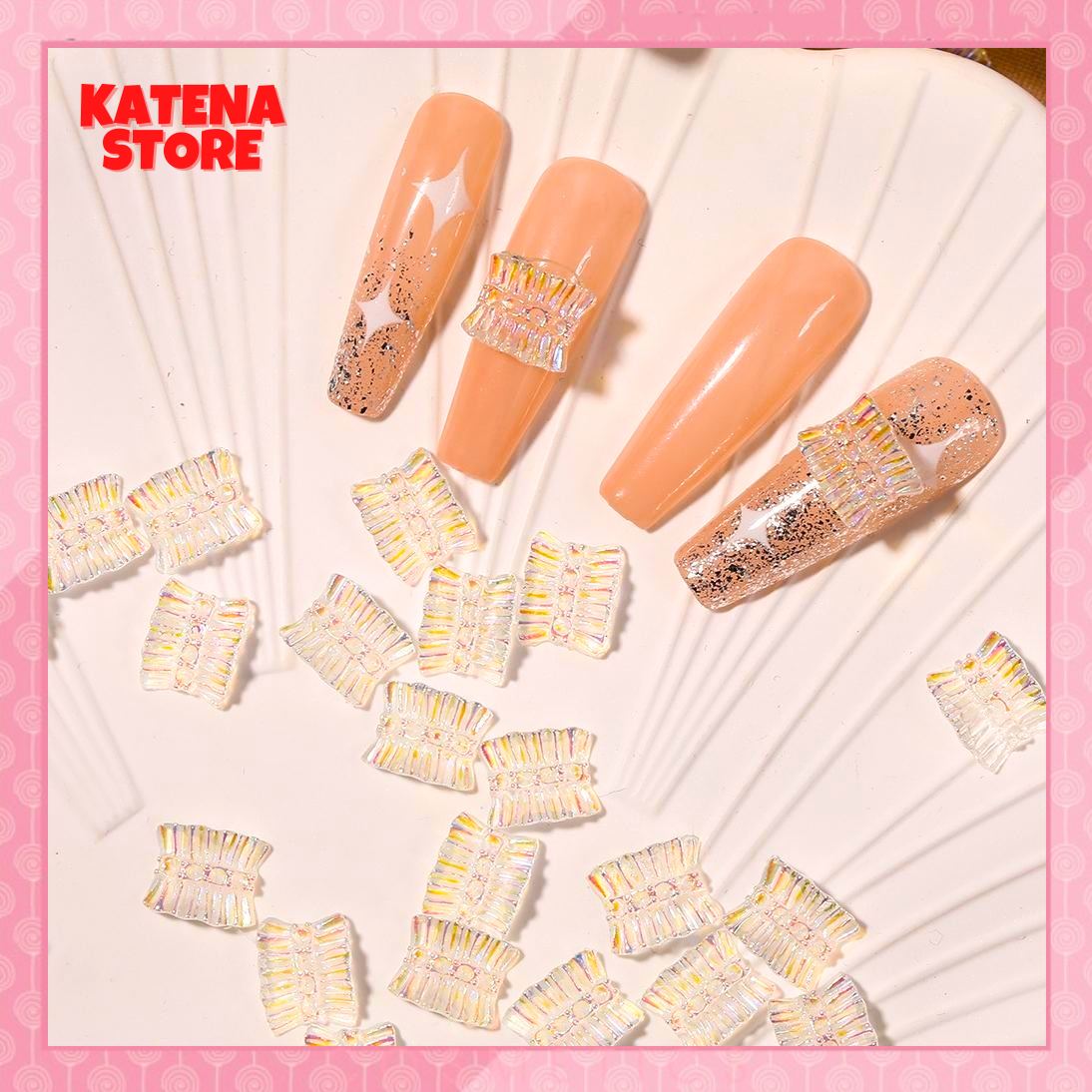 Set 2 cái - Charm nơ nhún trang trí móng nail, sang chảnh