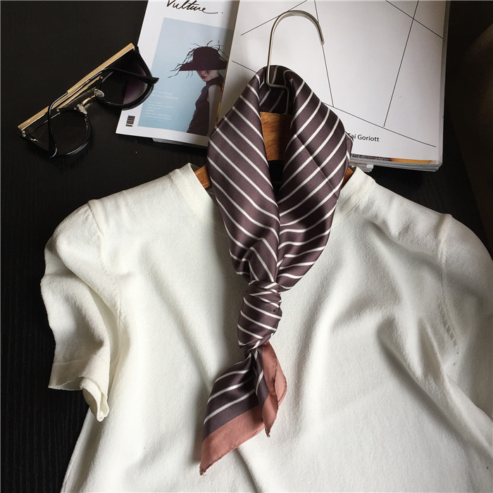 Khăn Lụa Vuông Khăn Turban Cao Cấp Họa Tiết Ô Vuông Đồng Phục Thanh Lịch - Mã KL003