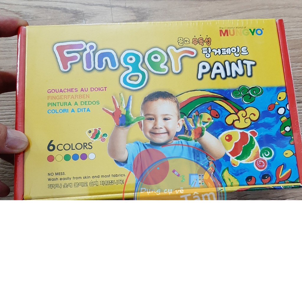 Màu Vẽ Bằng Tay Finger Paint bộ 6 hủ-Dụng cụ vẽ Tâm Tâm