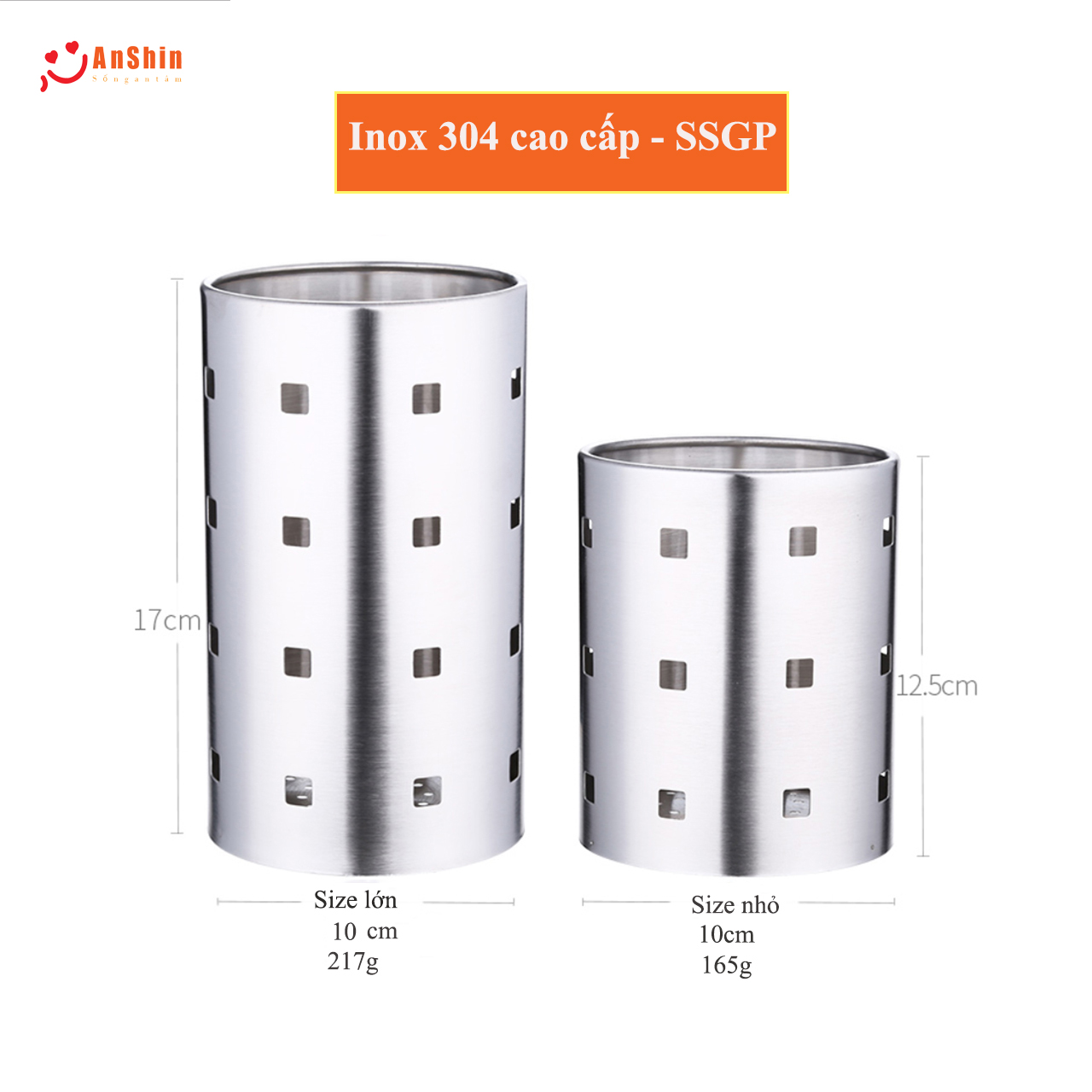 Ống cắm đũa Inox 304 trọn đời không gỉ sét