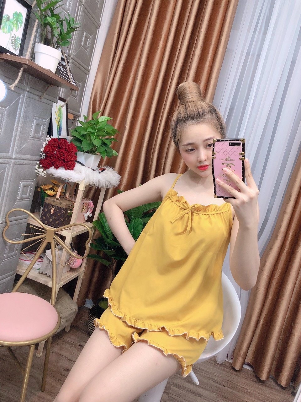 [HCM]Đồ ngủ nữ viền bèo dễ thương - hình thật