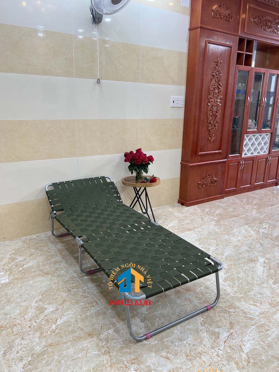 Giường  xếp vải dù khung sắt cỡ lớn ĐẠI THÀNH