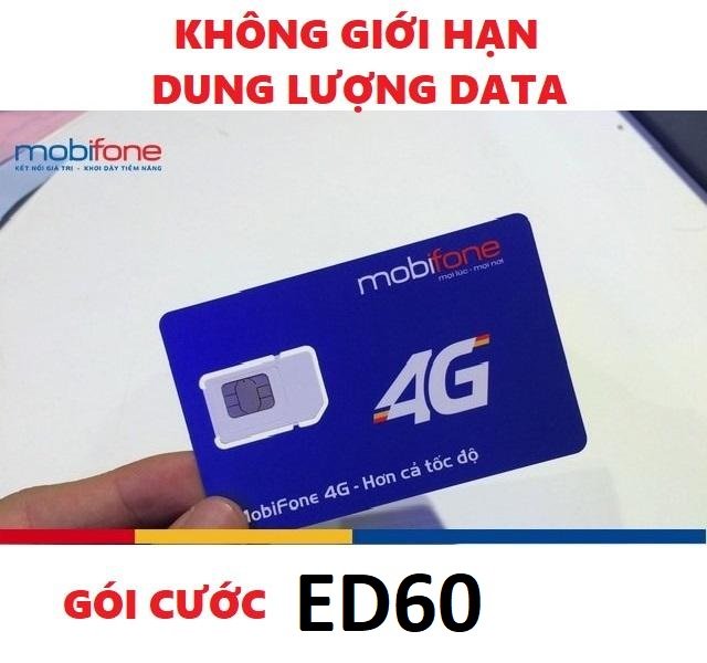 FREESHIP - CHƯA KÍCH HOẠT. SIM 4G MOBI ED60 FULL DATA MAX BĂNG THÔNG