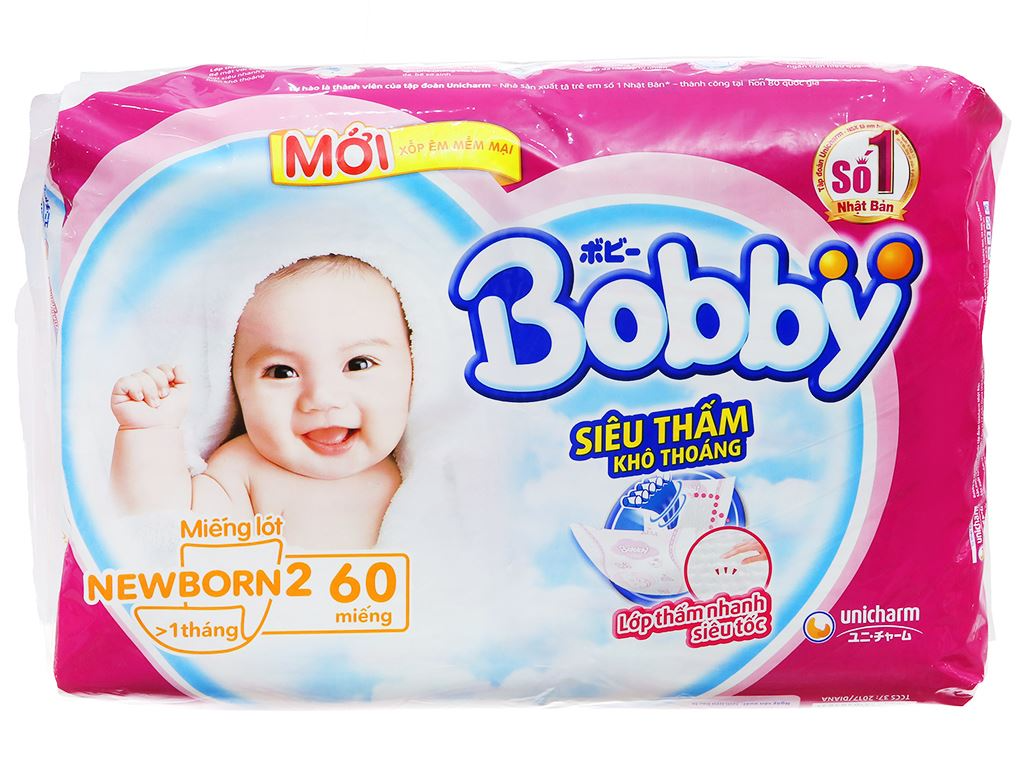 Miếng Lót Sơ Sinh Bobby Fresh Newborn 2 - 60 Miếng + 6 miếng
