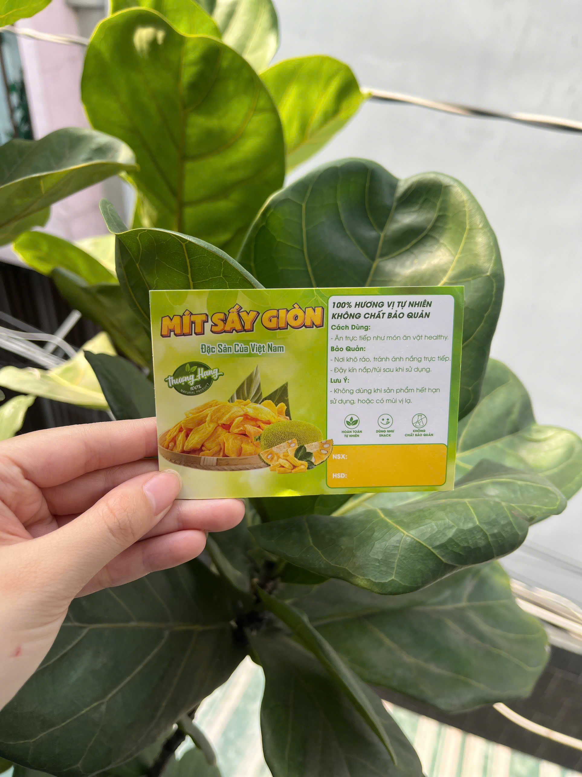50 Tem Dán “Mít sấy” 7x10 cm - Cán Bóng, Dày, Đẹp