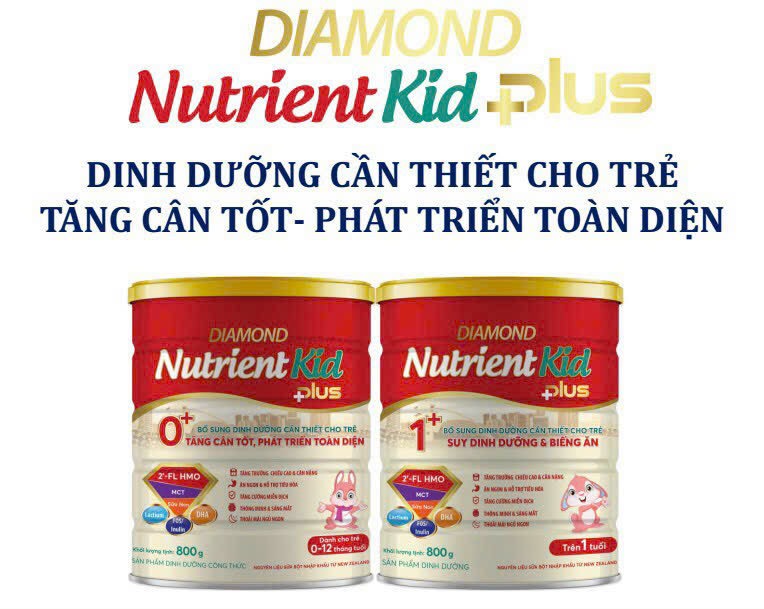Sữa bột Diamond Nutrient Kid Plus 0+ cho bé 0-12 tháng