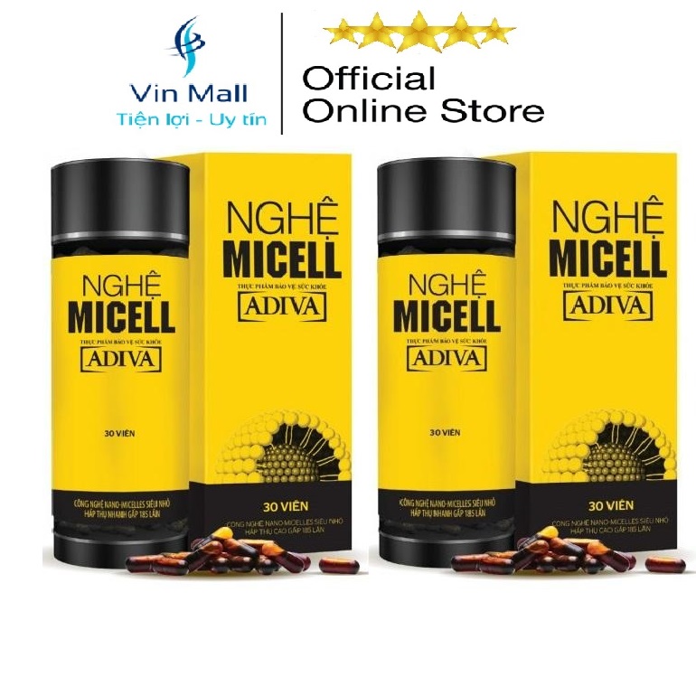 Combo 2 Hộp Nghệ Micell Adiva 30 viên (720mg x 30 viên / Hộp)