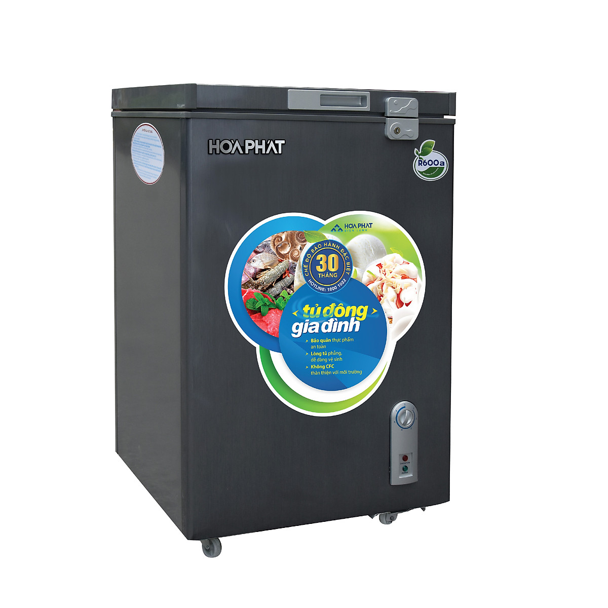 ✅TỦ ĐÔNG MINI HÒA PHÁT 107 LÍT HCF-106S1ĐSH ĐỒNG (R600A) (hàng chính hãng) (chỉ giao HCM)