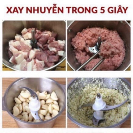 [HÀNG CÓ SẴN] Máy Xay Thịt Cối Inox 4 Lưỡi Đa Năng Siêu Sắc Bén.