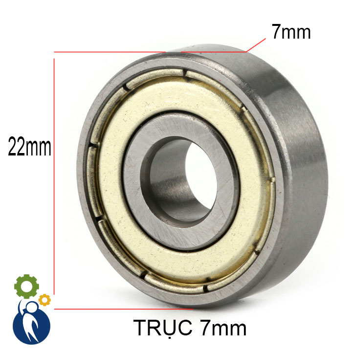 Vòng bi trục 7mm 7x22x7 627zz