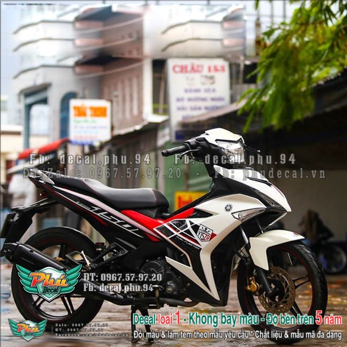 Tem rời ex exciter 150 y15 zr trắng đen đỏ
