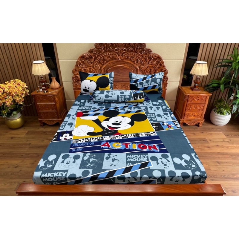 Bộ ga gối Micky thun 3D hàn quốc mới