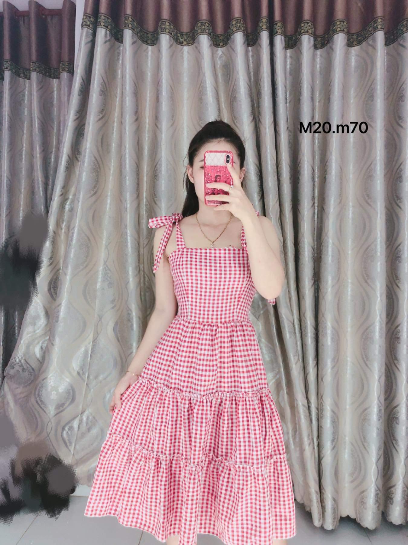 Đầm babydol caro tầng dễ thương