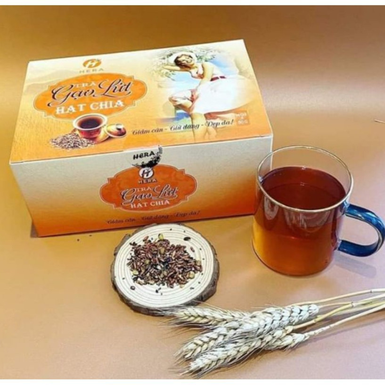 TRÀ GẠO LỨT HẠT CHIA GIẢM CÂN HERA [hàng chuẩn]