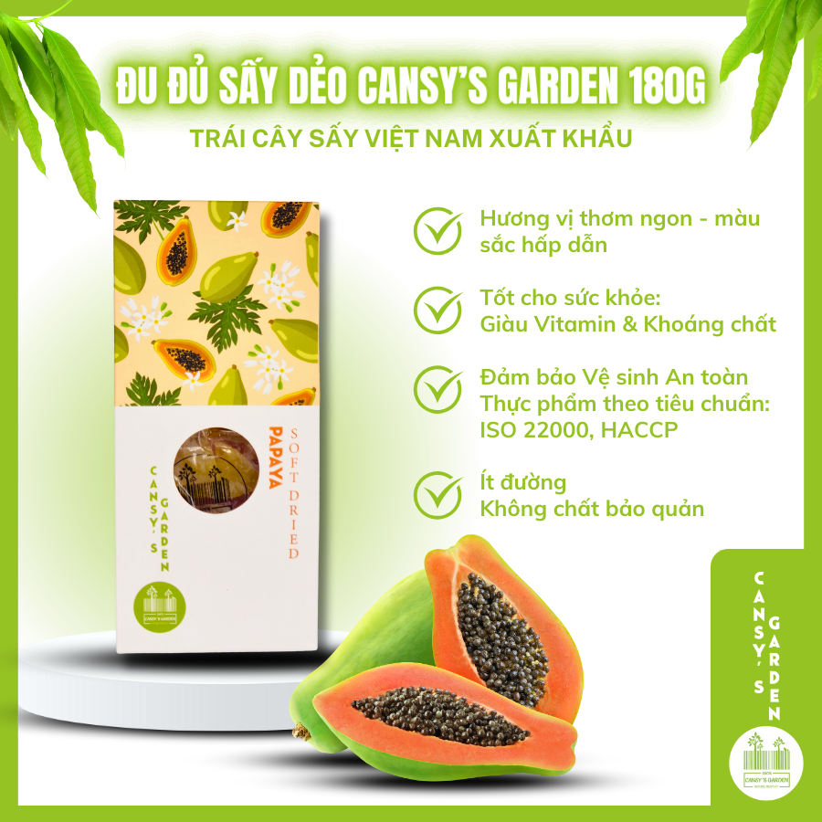 Đu đủ sấy dẻo - Soft Dried Papaya 180gr