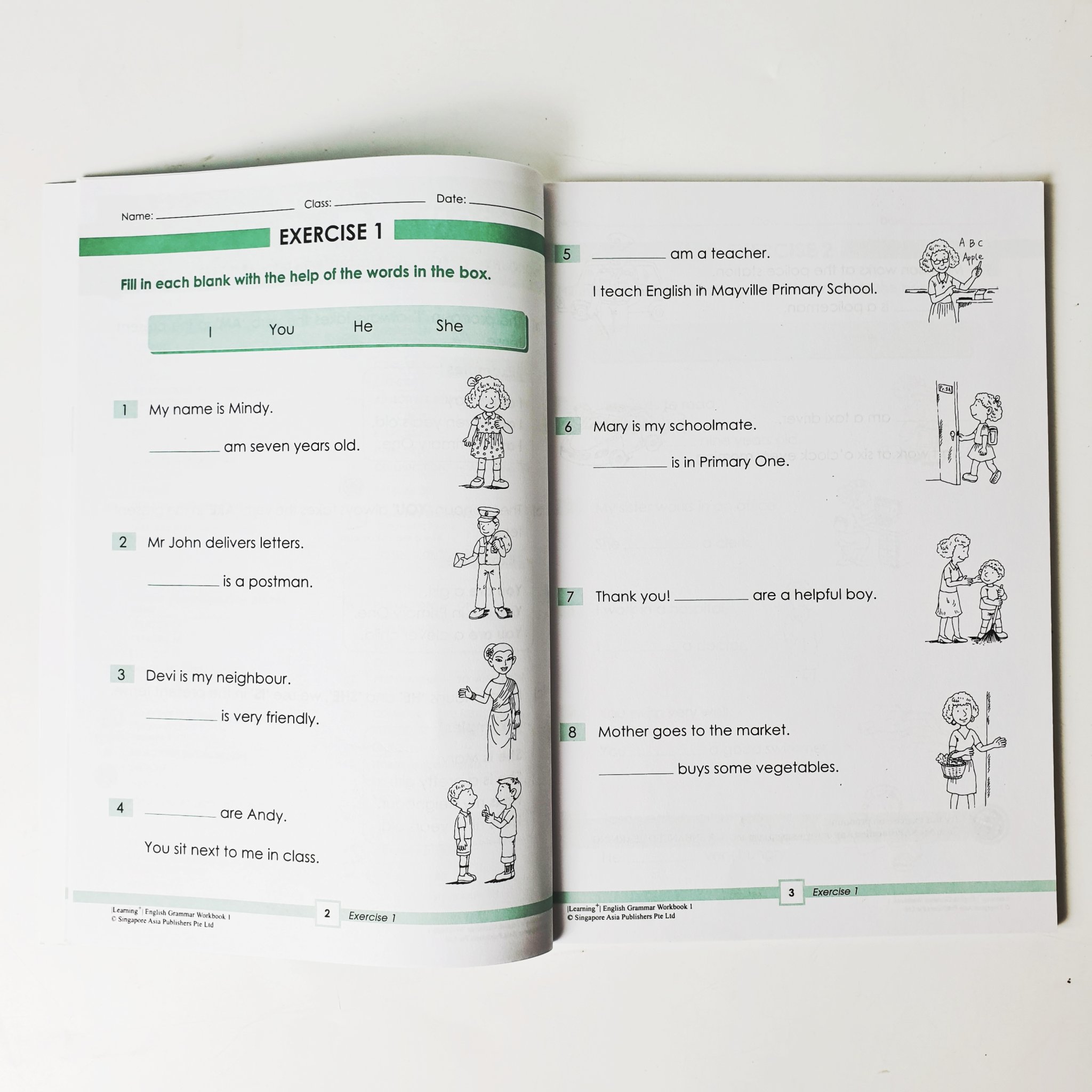 Learning english grammar bộ nhập 6q giấy bóng màu
