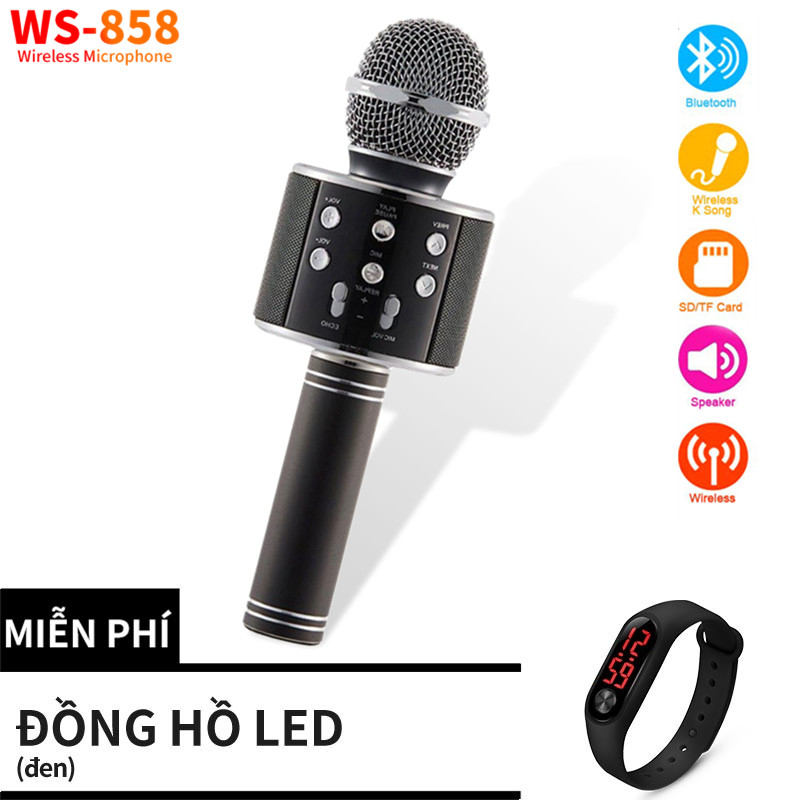 Mic Karaoke  Micro Karaoke kèm Loa Bluetooth 3 trong 1 【Mi Watch miễn phí】