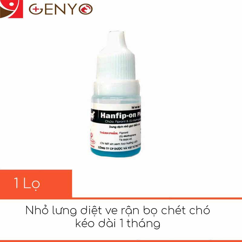 thuôc nhỏ sống lưng tri ve, bọ chét cho chó mèo - Hanfip-on Plus