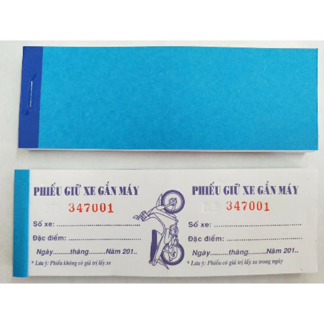 [HCM]Sổ Cùi Vé Giữ Xe (10 cuốn)