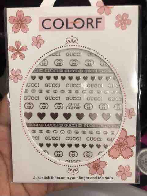 Sticker dán móng mẫu chữ X,Gucci
