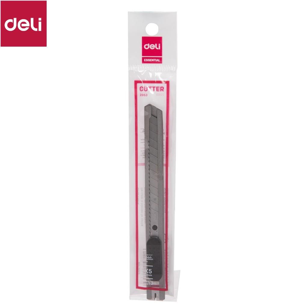 Dao Rọc Giấy Deli E2053 Cỡ Nhỏ Tiện Dụng, An Toàn Lưỡi Thép SK5 Sắc Bén, Siêu Bền