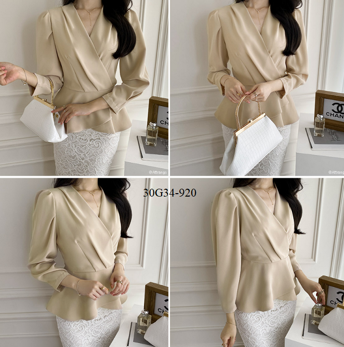 ÁO PEPLUM TAY DÀI SANG TRỌNG